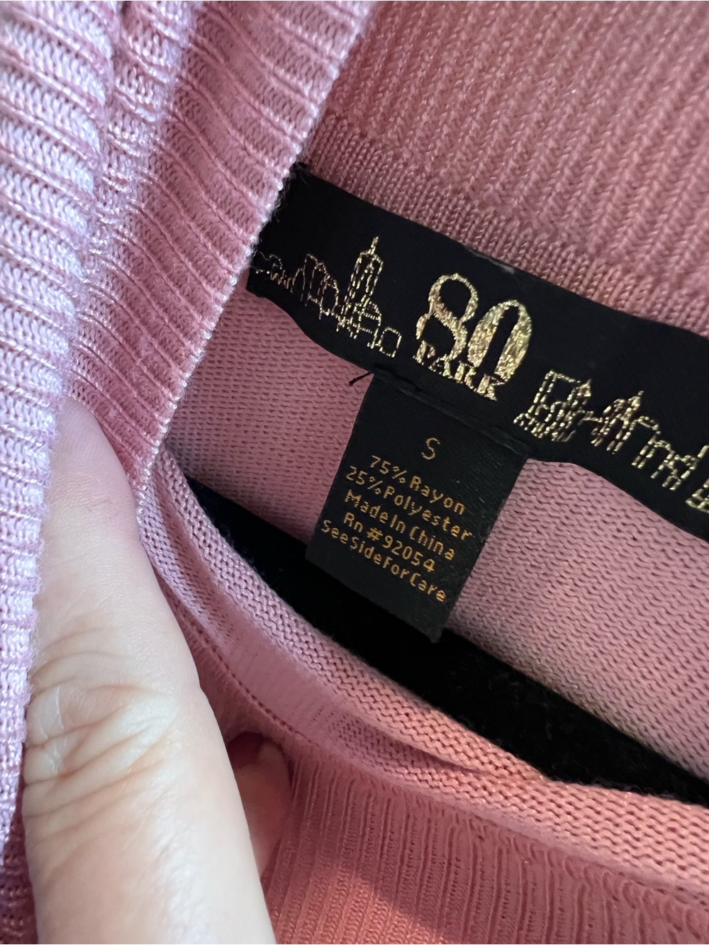 80 PARK Pink Turtleneck Ruched Puffy Short Sleeve Fitted Cottagecore Sweater, S - Picture 10 of 10